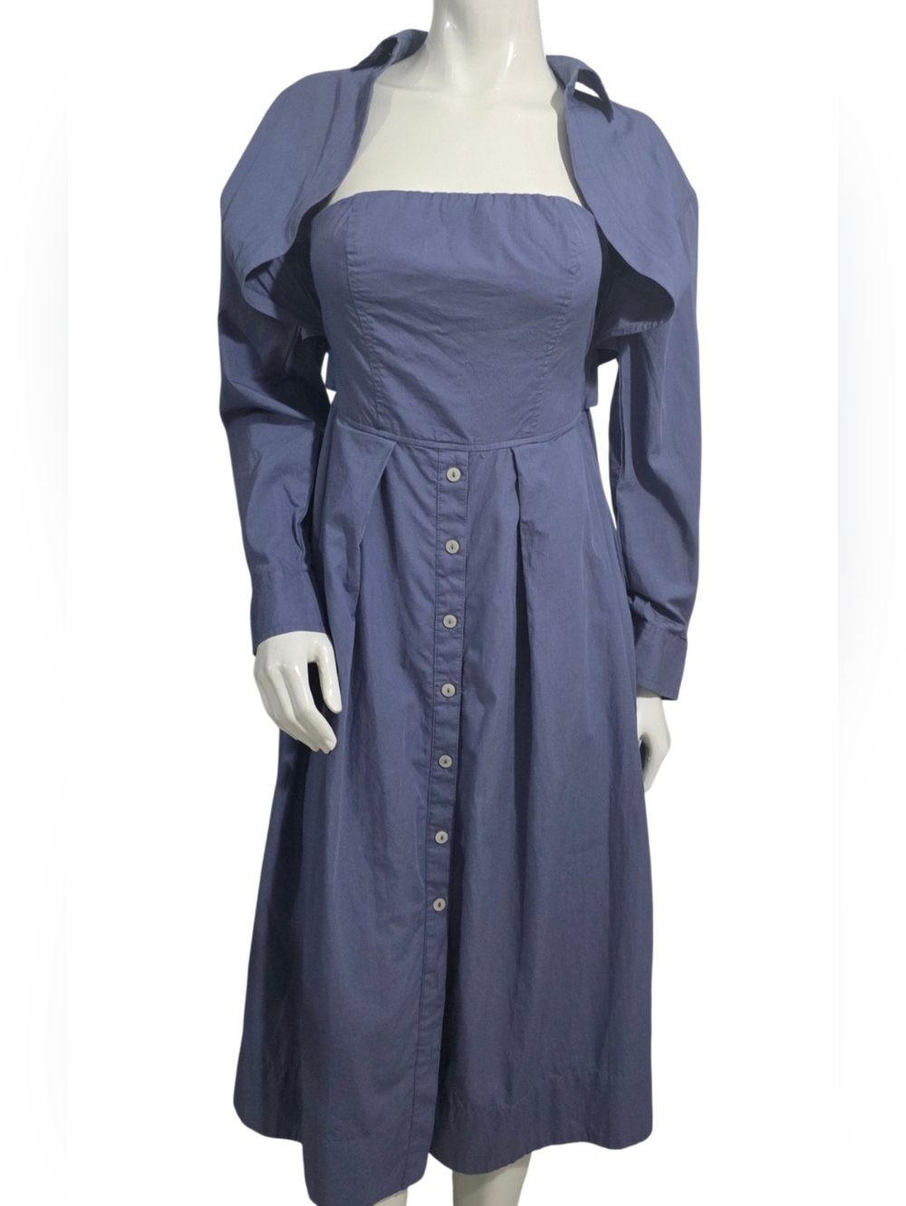 Free People Isley Midi Dress Button Down XS NWT - Picture 5 of 16